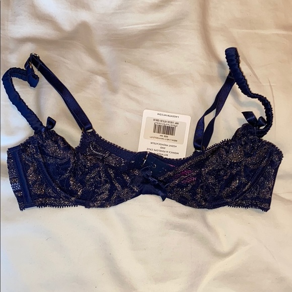 NWT L'Agent by AP Siena Metallic Lace Demi Bra - Picture 6 of 12